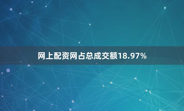 网上配资网占总成交额18.97%
